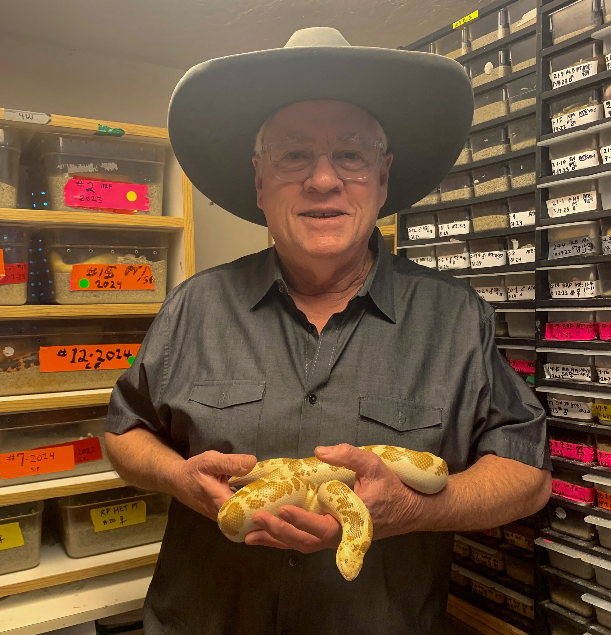Warren Treacher in his hatchery
